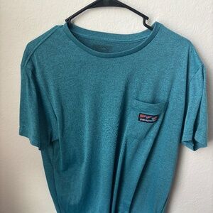 Teal Patagonia Work Pocket slim fit L dri-fit t-shirt